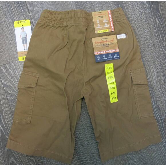 WEATHERPROOF *NWT* Cargo Shorts Boys Size S 7/8  Pockets Casual Summer Brown - Picture 2 of 6